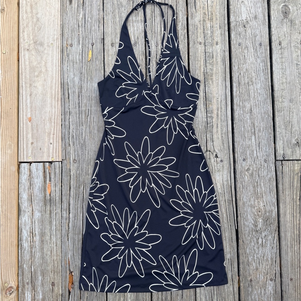 2000s Y2K Kenneth Cole New York Floral Halter Dress